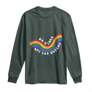 No Kings But Yas Queens LGBTQ Pride Retro Rainbow Long Sleeve Shirt