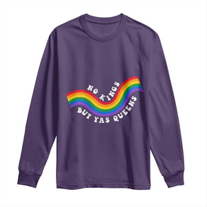 No Kings But Yas Queens LGBTQ Pride Retro Rainbow Long Sleeve Shirt