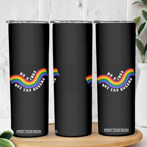 No Kings But Yas Queens LGBTQ Pride Retro Rainbow Skinny Tumbler
