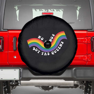 No Kings But Yas Queens LGBTQ Pride Retro Rainbow Spare Tire Cover