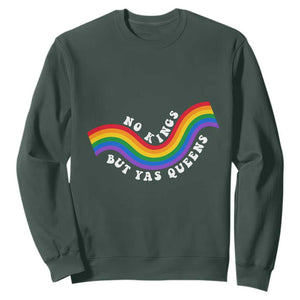 No Kings But Yas Queens LGBTQ Pride Retro Rainbow Sweatshirt