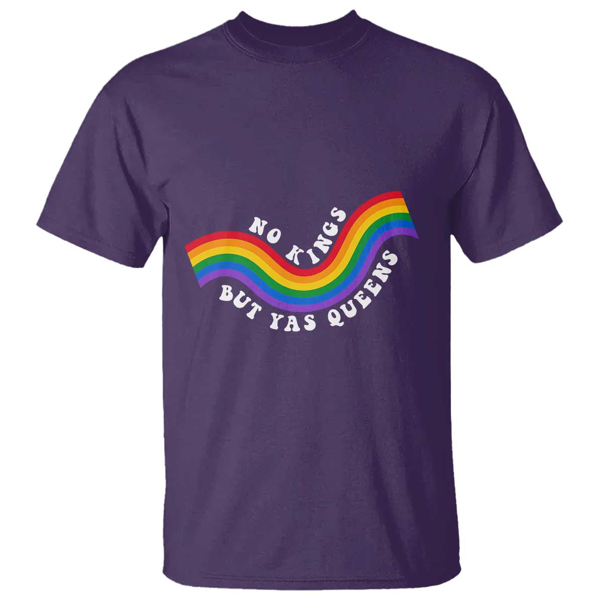 No Kings But Yas Queens LGBTQ Pride Retro Rainbow T Shirt TS11 Purple Print Your Wear