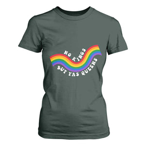 No Kings But Yas Queens LGBTQ Pride Retro Rainbow T Shirt For Women
