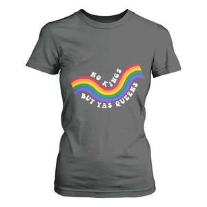No Kings But Yas Queens LGBTQ Pride Retro Rainbow T Shirt For Women