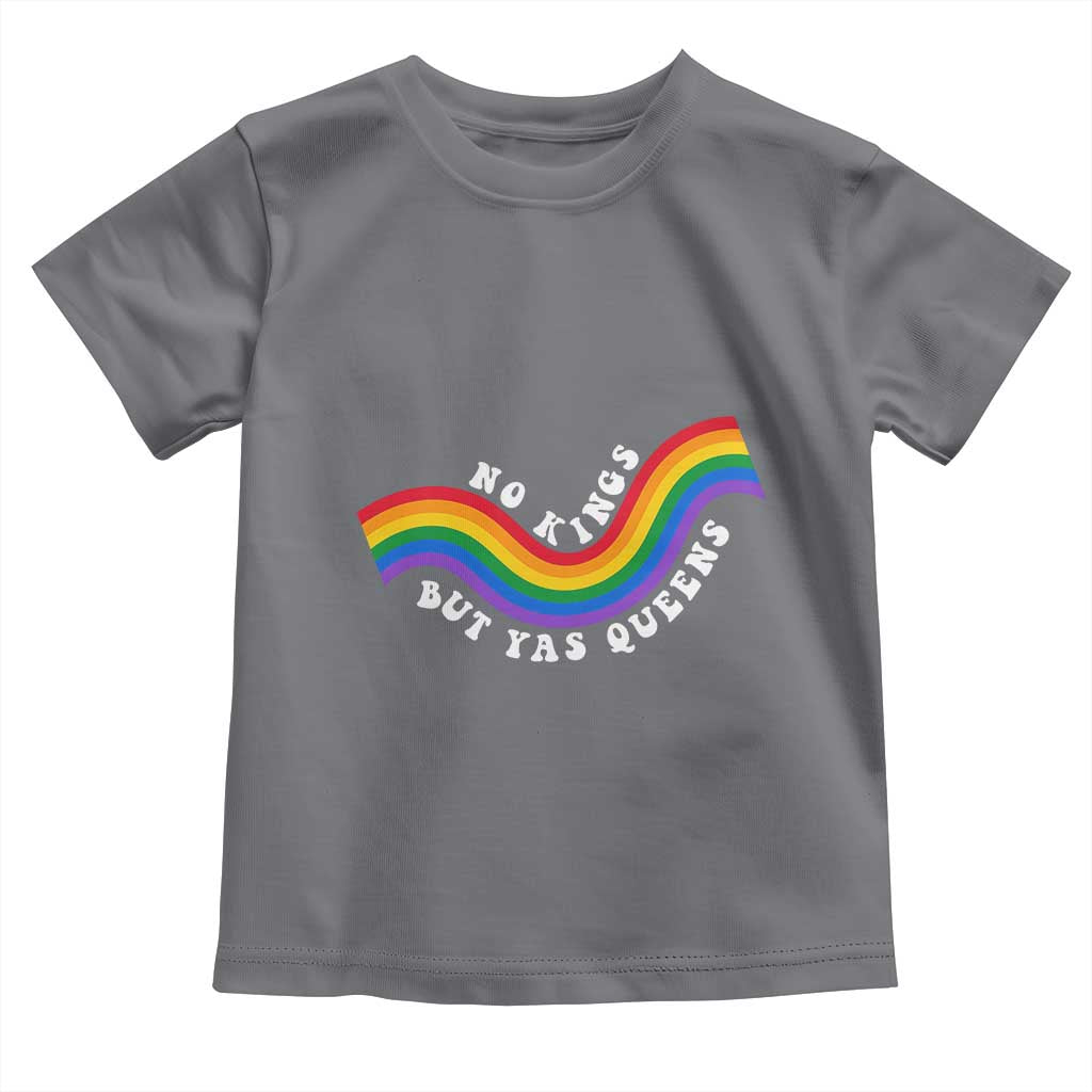 No Kings But Yas Queens LGBTQ Pride Retro Rainbow Toddler T Shirt