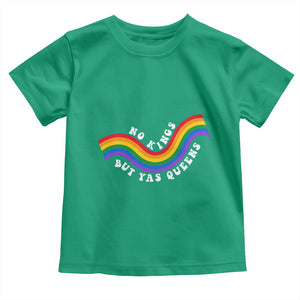 No Kings But Yas Queens LGBTQ Pride Retro Rainbow Toddler T Shirt