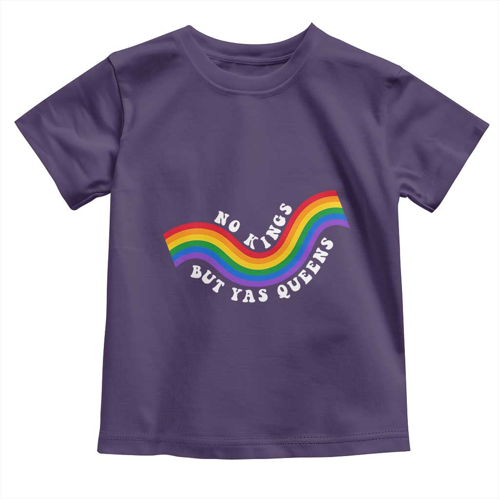No Kings But Yas Queens LGBTQ Pride Retro Rainbow Toddler T Shirt