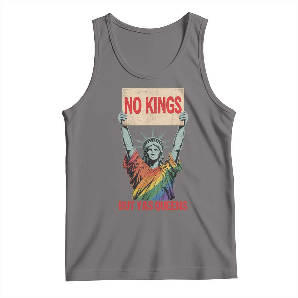 No Kings But Yas Queens Tank Top Statue Of Liberty LGBTQ Pride Ally Pride TS11 Deep Heather Print Your Wear
