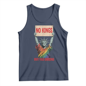 No Kings But Yas Queens Tank Top Statue Of Liberty LGBTQ Pride Ally Pride TS11 Navy Print Your Wear