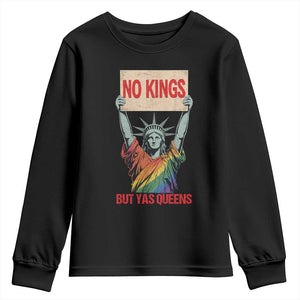 No Kings But Yas Queens Youth Sweatshirt Statue Of Liberty LGBTQ Pride Ally Pride TS11 Black Print Your Wear