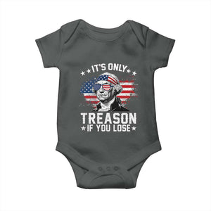 It Is Only Treason If You Lose George Washington Baby Onesie Funny 4th of July Vintage American Flag