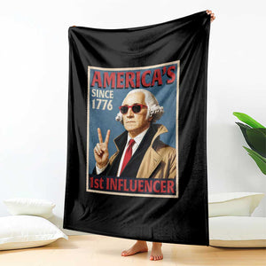 George Washington America's 1st Influencer Throw Blanket Funny Founding Father USA