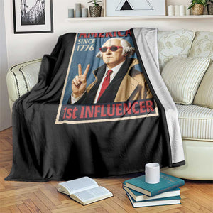 George Washington America's 1st Influencer Throw Blanket Funny Founding Father USA