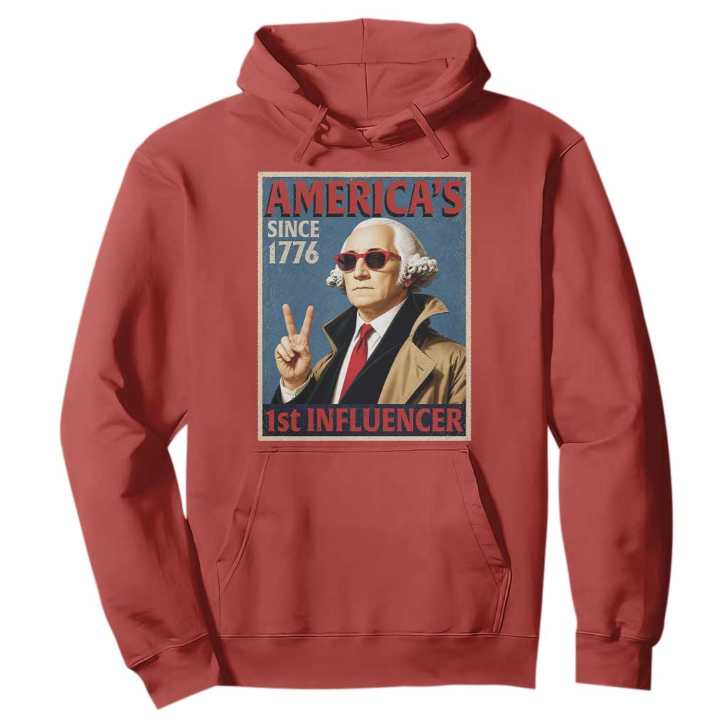 George Washington America's 1st Influencer Hoodie Funny Founding Father USA