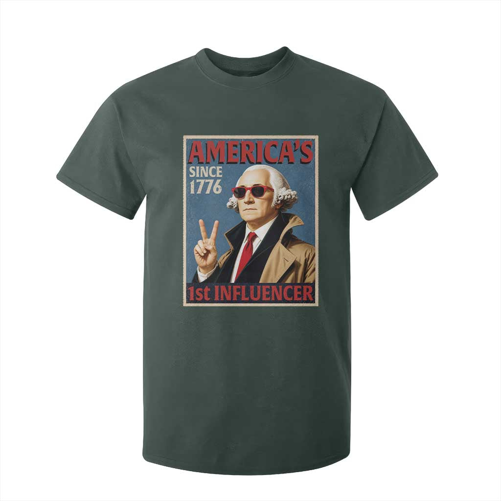 George Washington America's 1st Influencer T Shirt For Kid Funny Founding Father USA