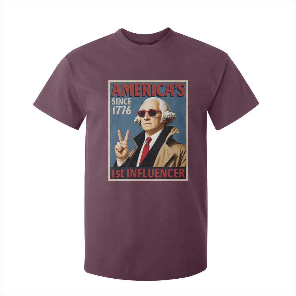 George Washington America's 1st Influencer T Shirt For Kid Funny Founding Father USA