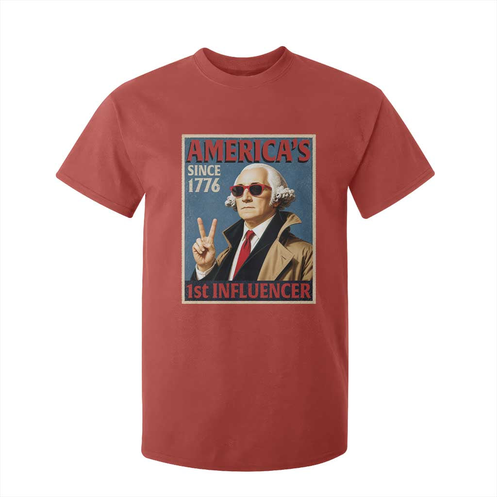 George Washington America's 1st Influencer T Shirt For Kid Funny Founding Father USA