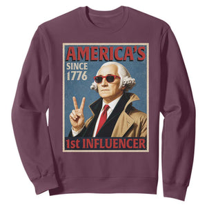 George Washington America's 1st Influencer Sweatshirt Funny Founding Father USA
