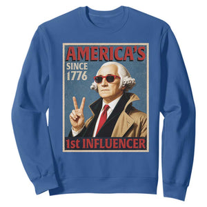 George Washington America's 1st Influencer Sweatshirt Funny Founding Father USA