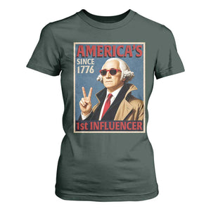 George Washington America's 1st Influencer T Shirt For Women Funny Founding Father USA