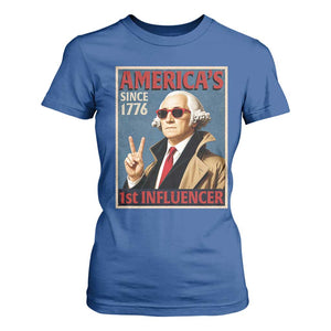 George Washington America's 1st Influencer T Shirt For Women Funny Founding Father USA