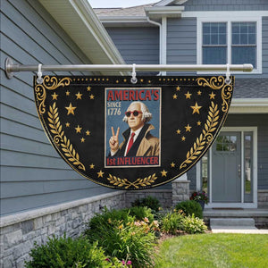 George Washington America's 1st Influencer Patriotic Fan Flag Funny Founding Father USA