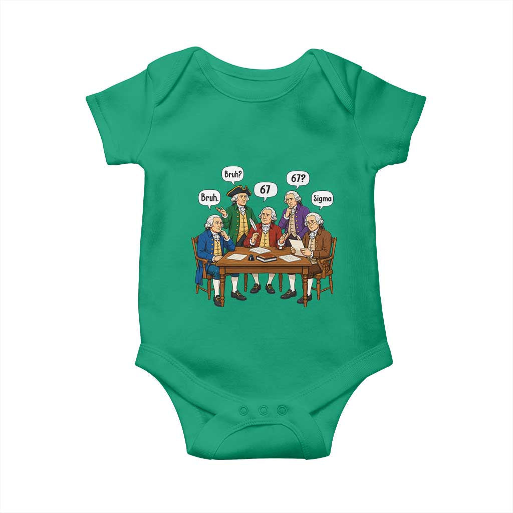 Founding Fathers 67 Bruh Sigma Baby Onesie Funny US History Meme