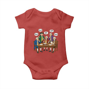 Founding Fathers 67 Bruh Sigma Baby Onesie Funny US History Meme