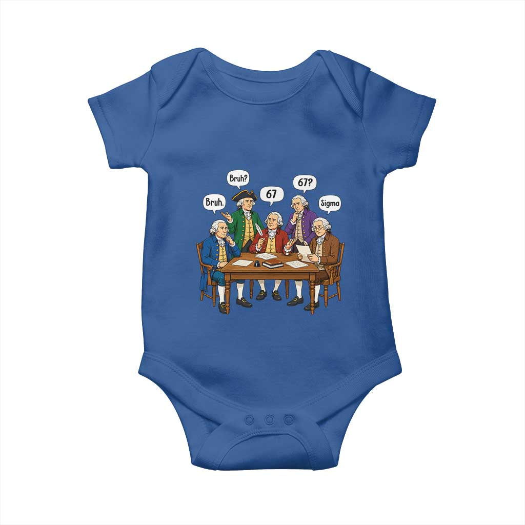 Founding Fathers 67 Bruh Sigma Baby Onesie Funny US History Meme