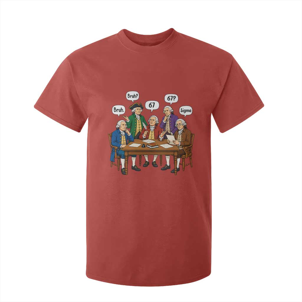 Founding Fathers 67 Bruh Sigma T Shirt For Kid Funny US History Meme
