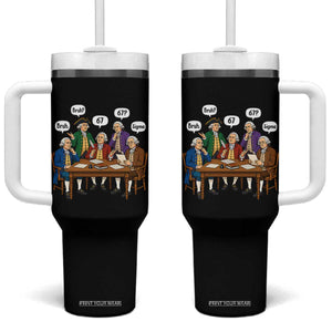 Founding Fathers 67 Bruh Sigma Tumbler With Handle Funny US History Meme
