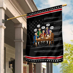 Founding Fathers 67 Bruh Sigma Patriotic Garden Flag Funny US History Meme