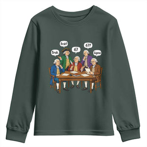 Founding Fathers 67 Bruh Sigma Youth Sweatshirt Funny US History Meme