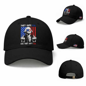They Hate US Cuz They Ain't US Baseball Cap George Washington 4th of July