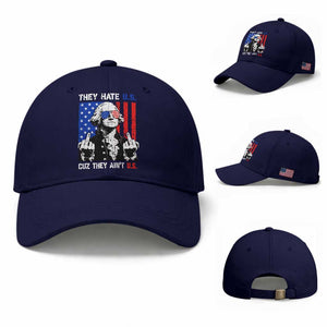 They Hate US Cuz They Ain't US Baseball Cap George Washington 4th of July