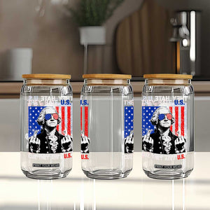 They Hate US Cuz They Ain't US Glass Can George Washington 4th of July