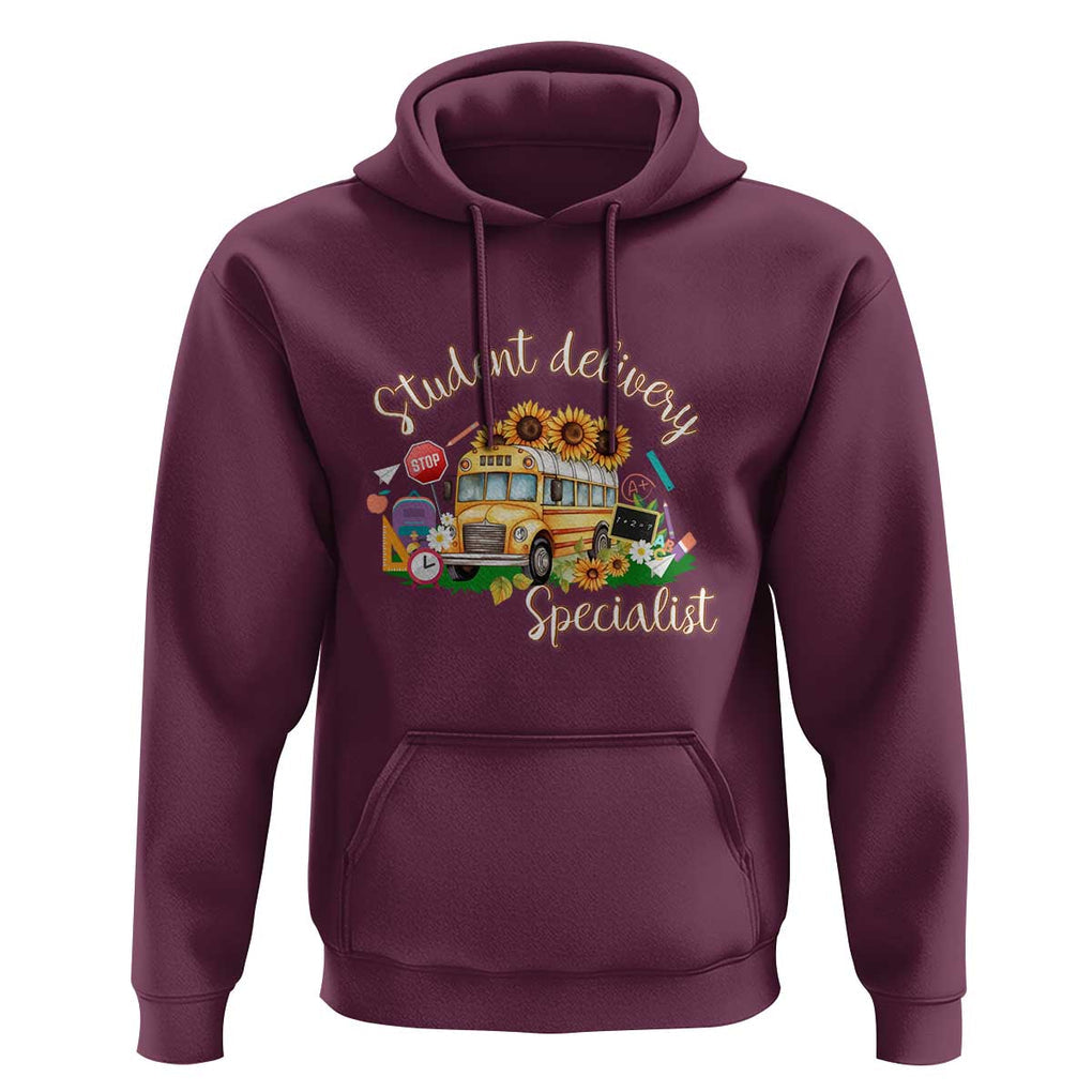 School Bus Driver Hoodie Student Delivery Specialist TS11 Maroon Print Your Wear