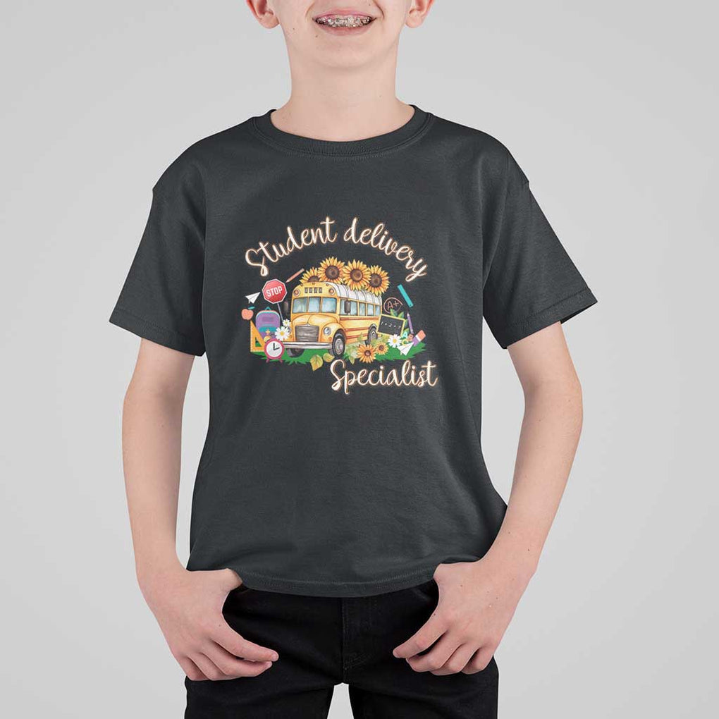 School Bus Driver T Shirt For Kid Student Delivery Specialist TS11 Black Print Your Wear