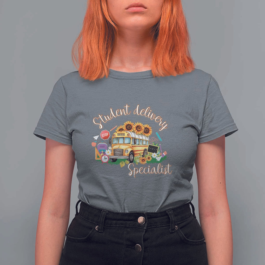 School Bus Driver T Shirt For Women Student Delivery Specialist TS11 Charcoal Print Your Wear