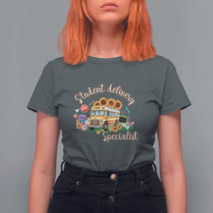 School Bus Driver T Shirt For Women Student Delivery Specialist TS11 Dark Heather Print Your Wear