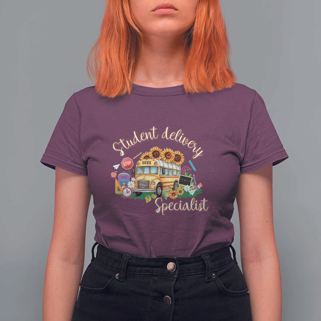 School Bus Driver T Shirt For Women Student Delivery Specialist TS11 Maroon Print Your Wear