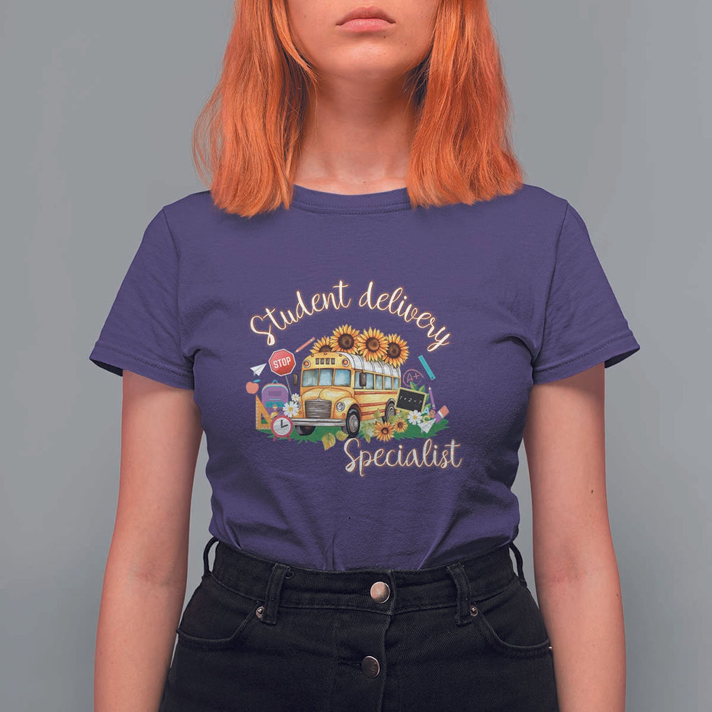 School Bus Driver T Shirt For Women Student Delivery Specialist TS11 Purple Print Your Wear