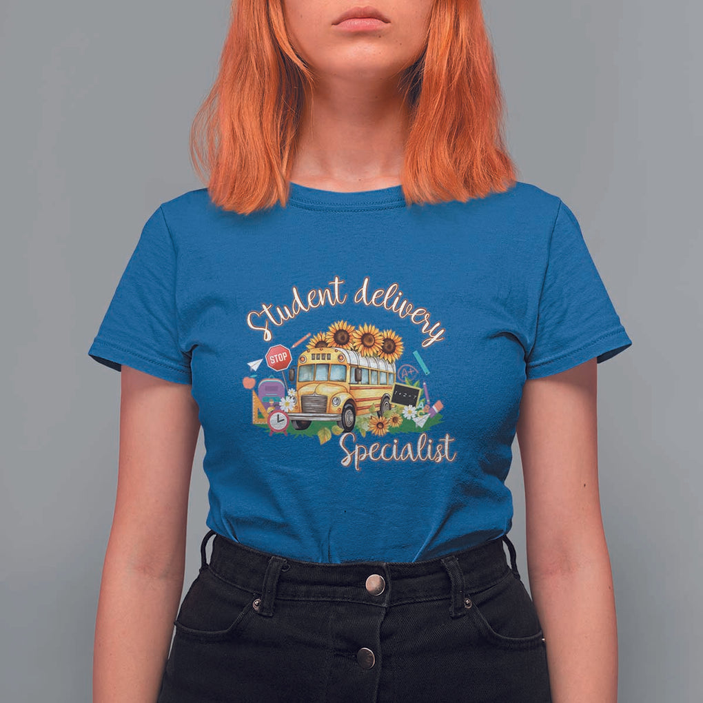 School Bus Driver T Shirt For Women Student Delivery Specialist TS11 Royal Blue Print Your Wear