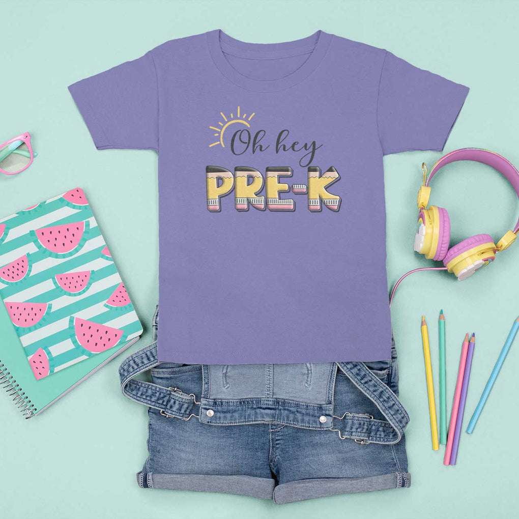 Back To School T Shirt For Kid Oh Hey Pre-K Pencil Preschool TS11 Violet Print Your Wear
