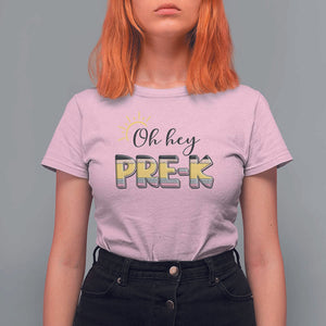 Back To School T Shirt For Women Oh Hey Pre-K Pencil Preschool TS11 Light Pink Print Your Wear