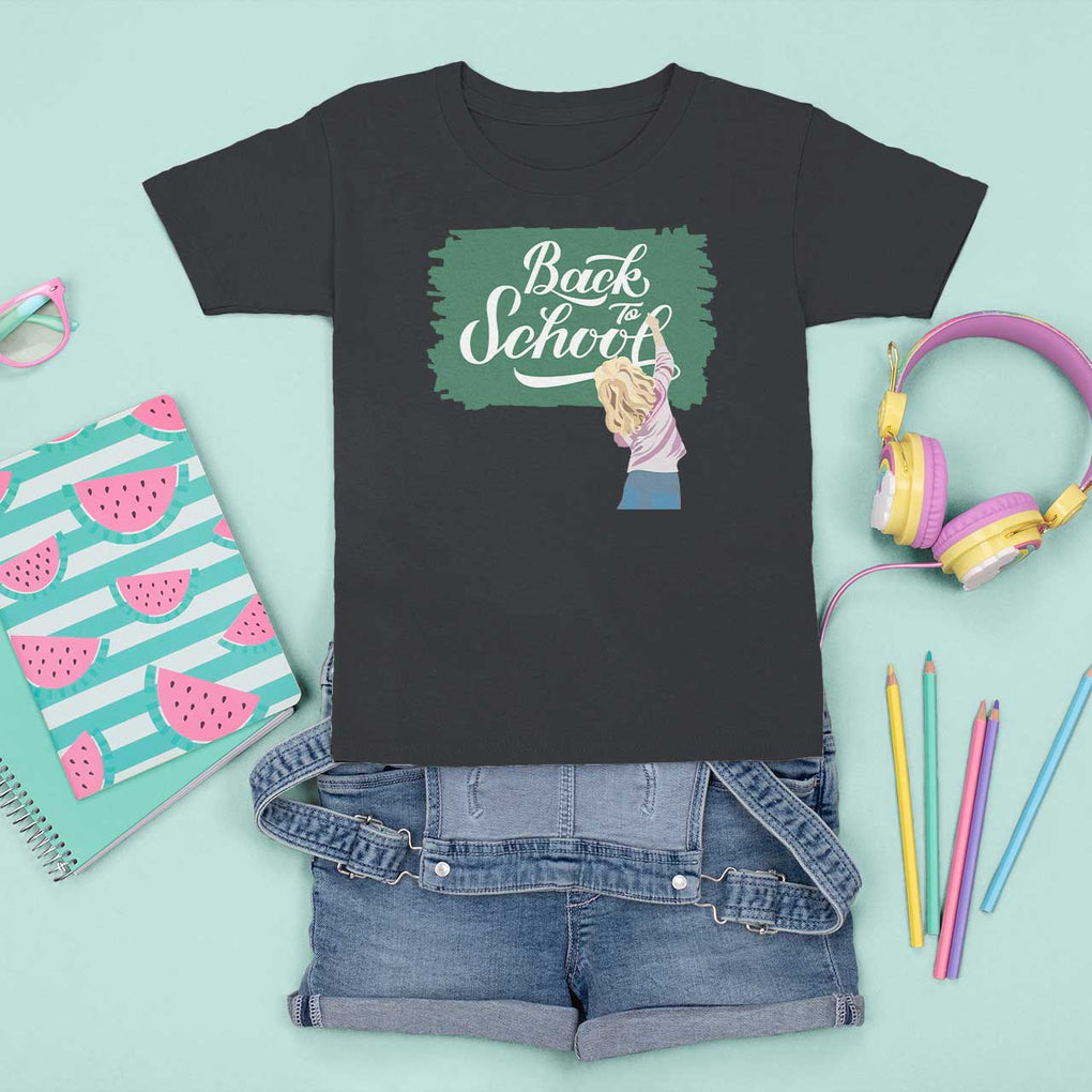 Back To School T Shirt For Kid Student Toddler Girl Green Board TS11 Black Print Your Wear