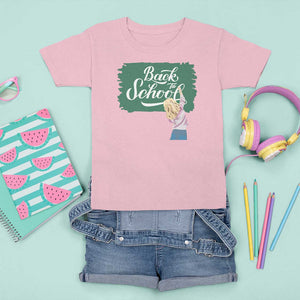 Back To School T Shirt For Kid Student Toddler Girl Green Board TS11 Light Pink Print Your Wear