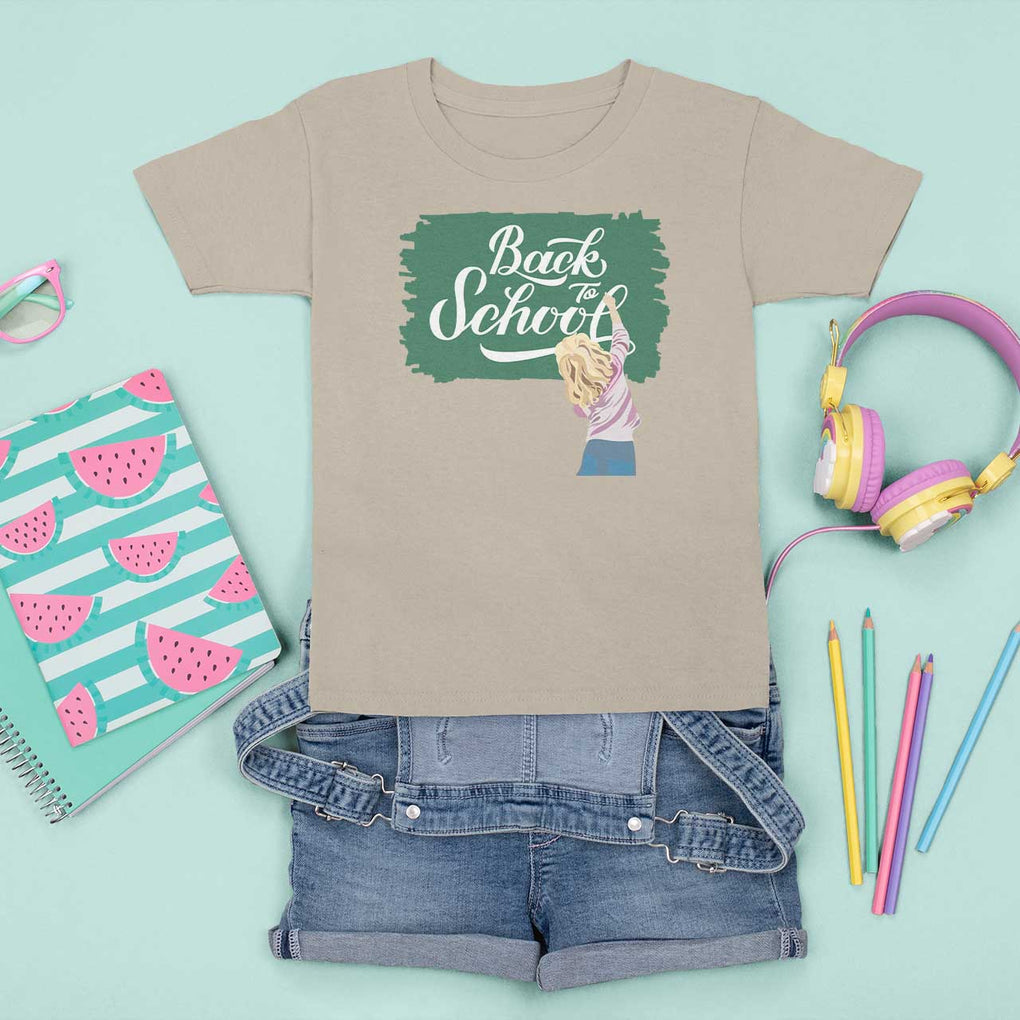 Back To School T Shirt For Kid Student Toddler Girl Green Board TS11 Sand Print Your Wear