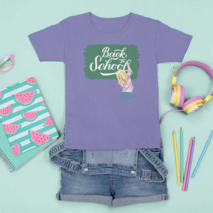 Back To School T Shirt For Kid Student Toddler Girl Green Board TS11 Violet Print Your Wear
