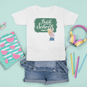 Back To School T Shirt For Kid Student Toddler Girl Green Board TS11 White Print Your Wear
